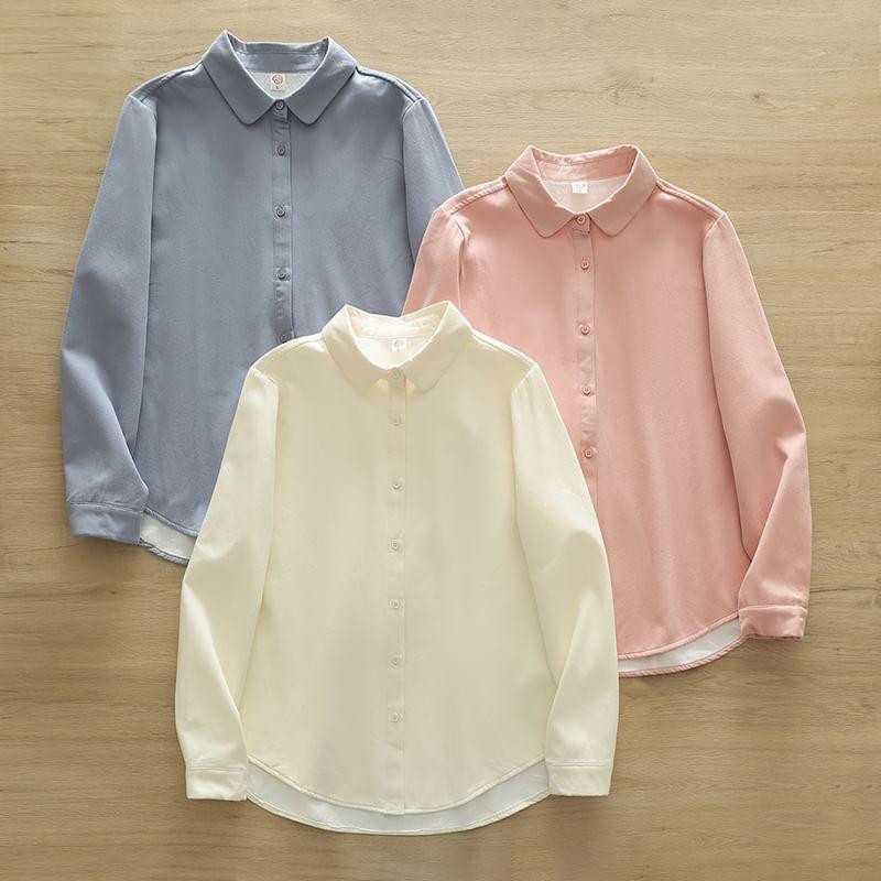 Long-Sleeve Plain Shirt Product Image