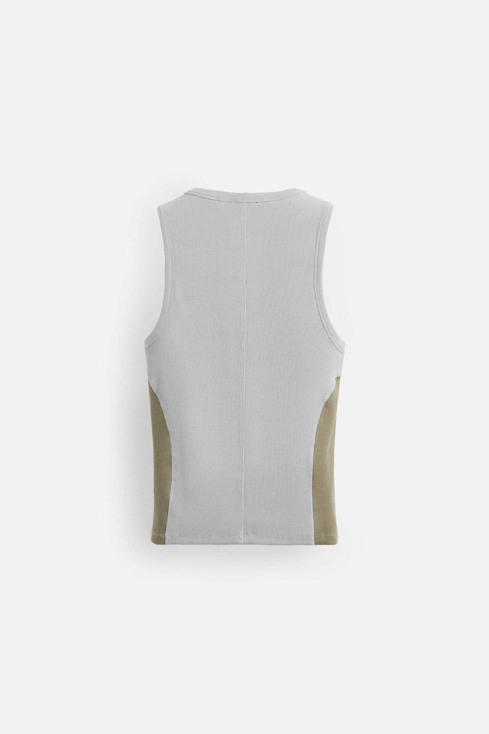 COLOR BLOCK RIBBED TANK TOP Product Image