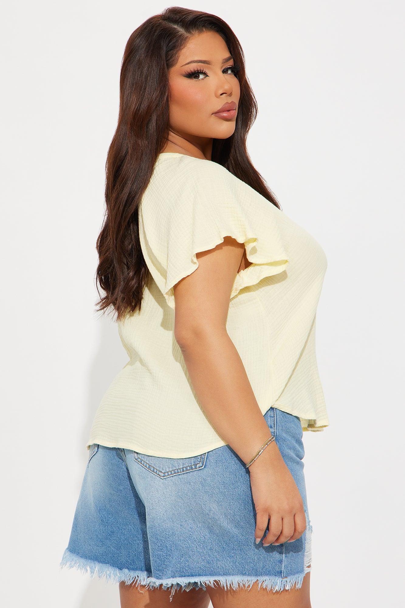 Breezy Outdoors Gauze Top - Yellow Product Image