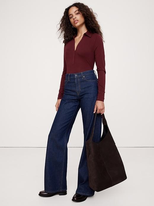 Luxe Wool-Blend Polo Top Product Image