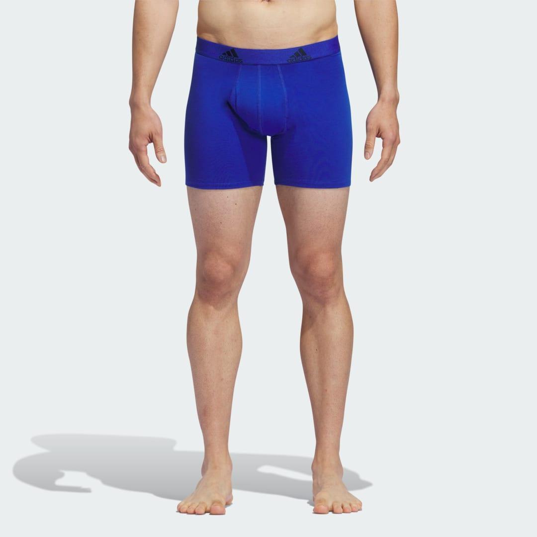 adidas Stretch Cotton 3-Pack Boxer Briefs Black 2XL Mens Product Image