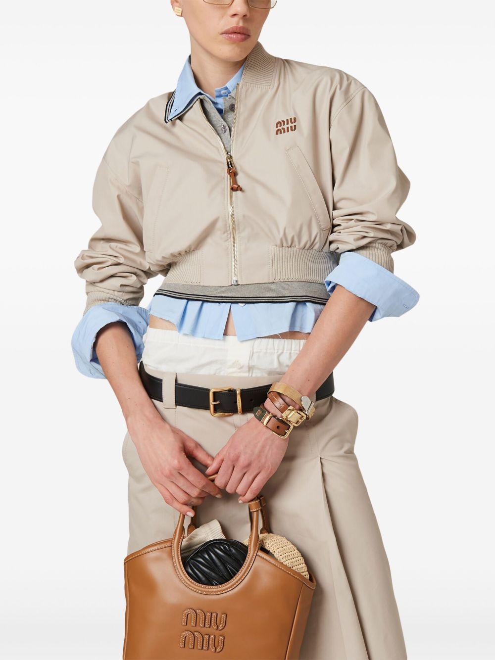 Panama cropped bomber jacket Product Image