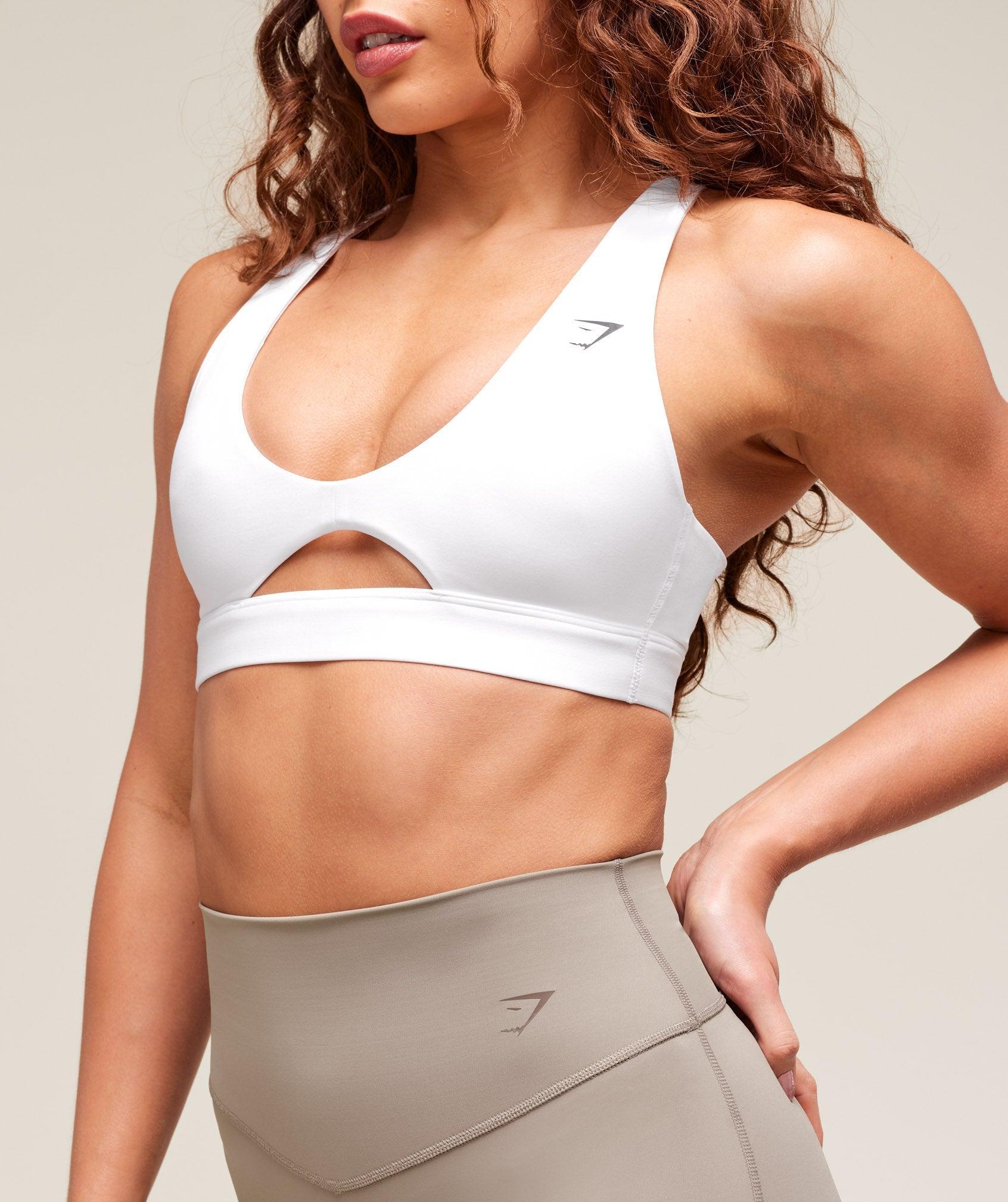 Gymshark Peek A Boo Sports Bra - White Female Product Image