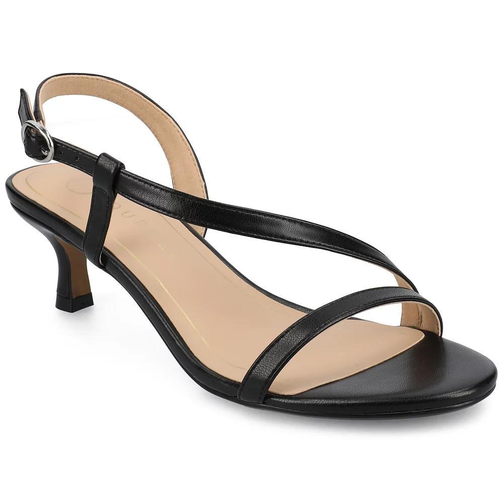 Journee Jemry Women's Crossover Strap Kitten Heel Dress Sandals, Size: 8, Black Product Image
