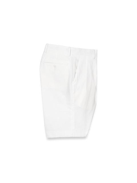 Cotton Seersucker Shorts - White Product Image