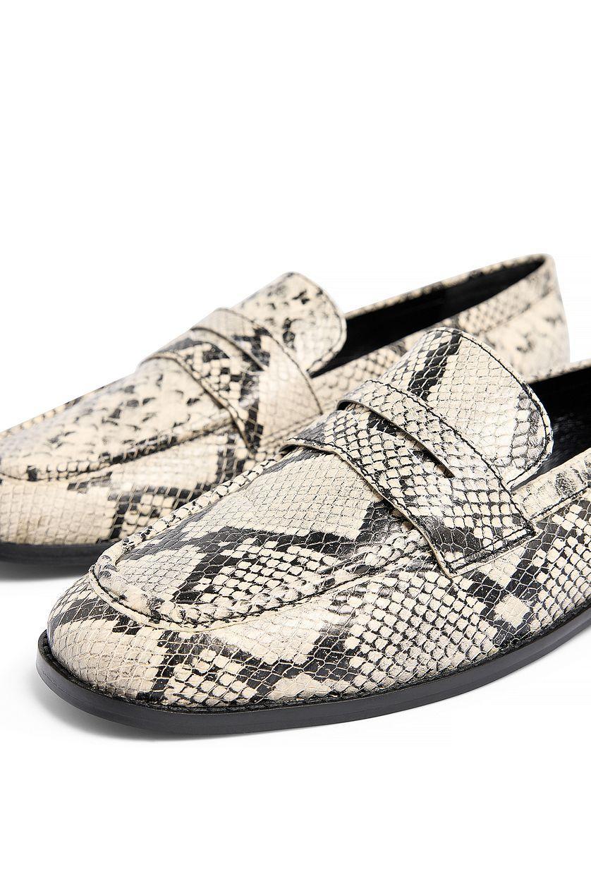 Squared Toe Leather Loafers Product Image