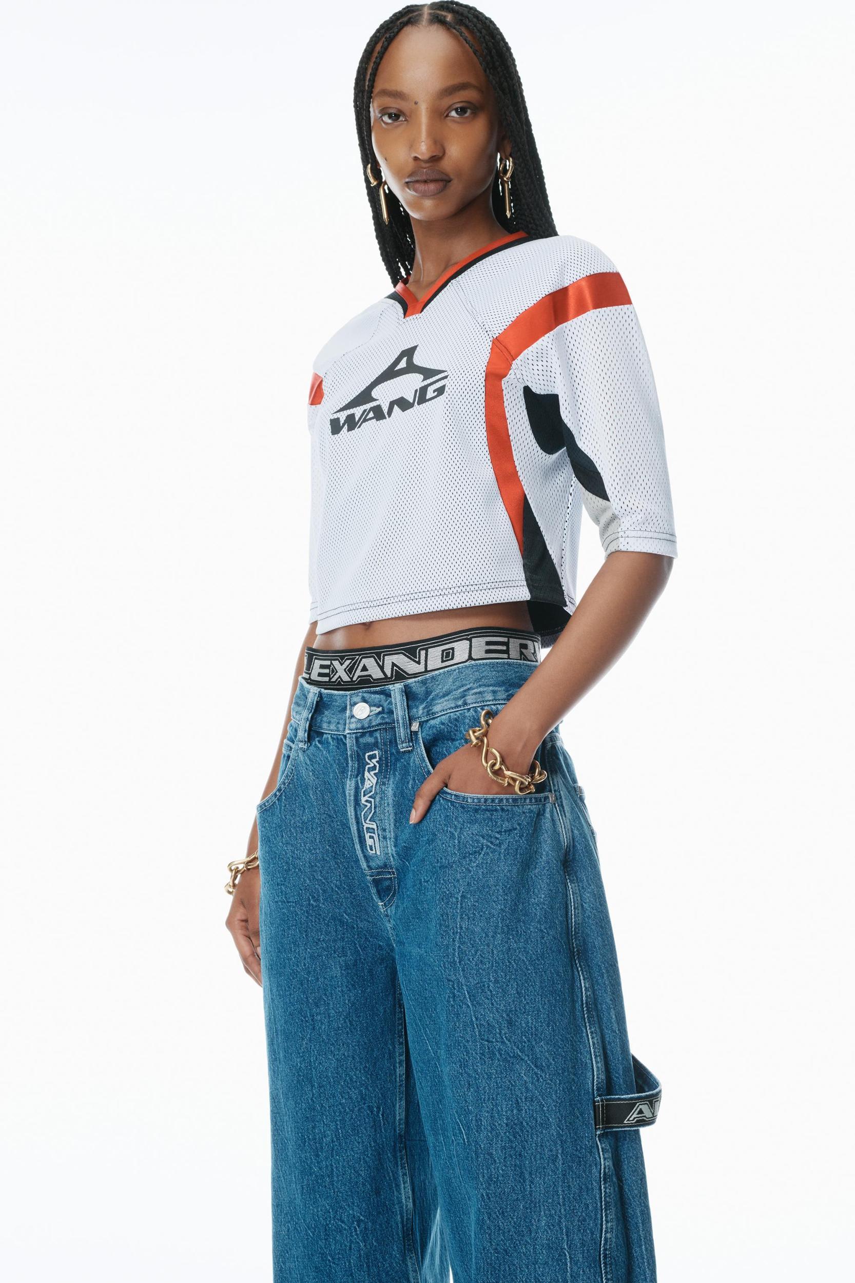 Pre-styled Rounded Jeans With Underwear Waistband Product Image