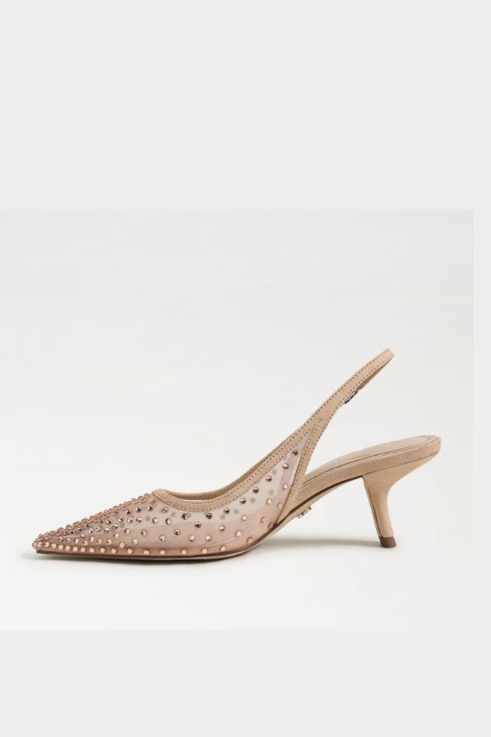 Bianka Mesh Slingback Heel- Tan Mesh Product Image