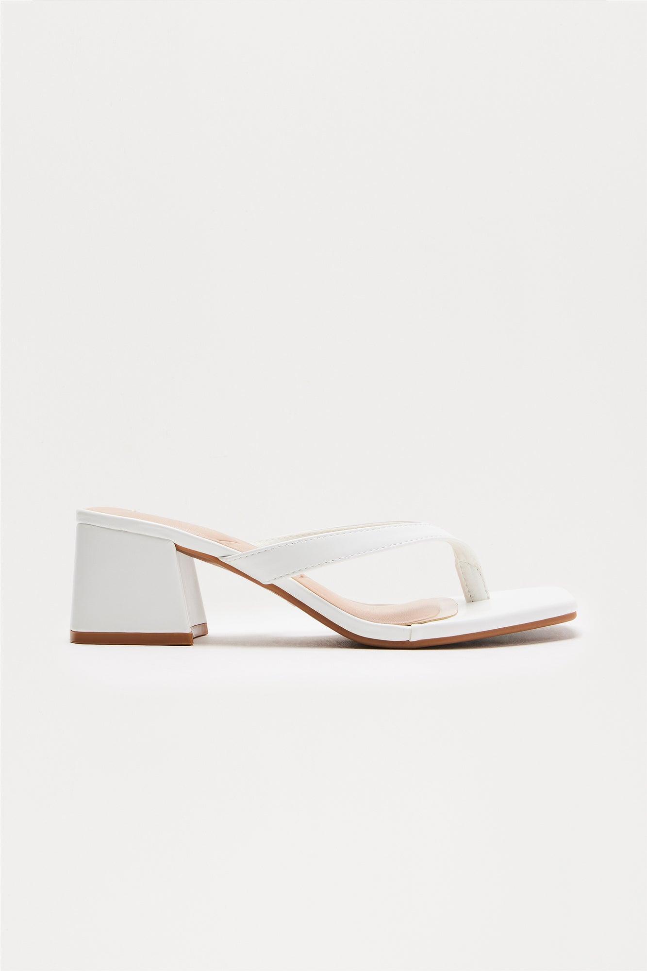 Evander Thong Mules - White Product Image