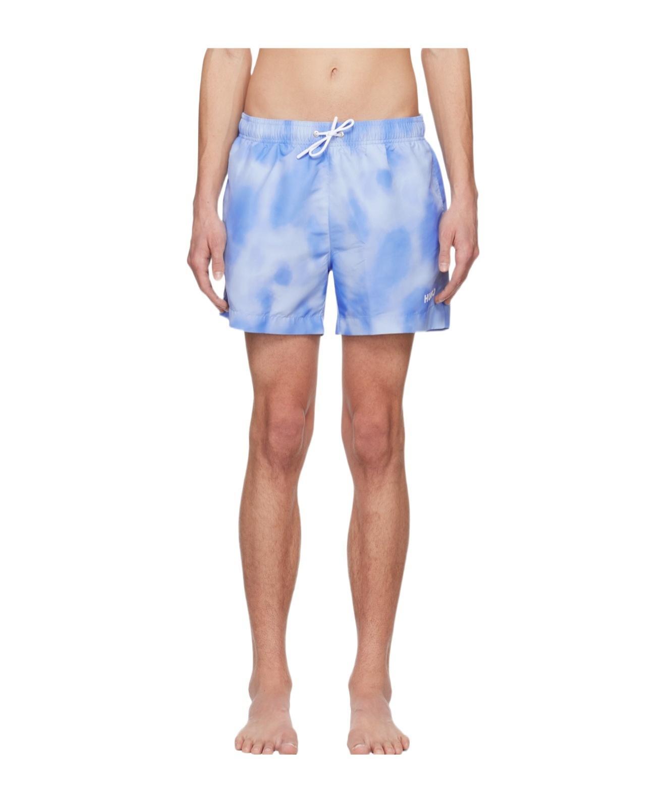 HUGO BOSS Loose Waist Swimming Trunks In Blue Product Image
