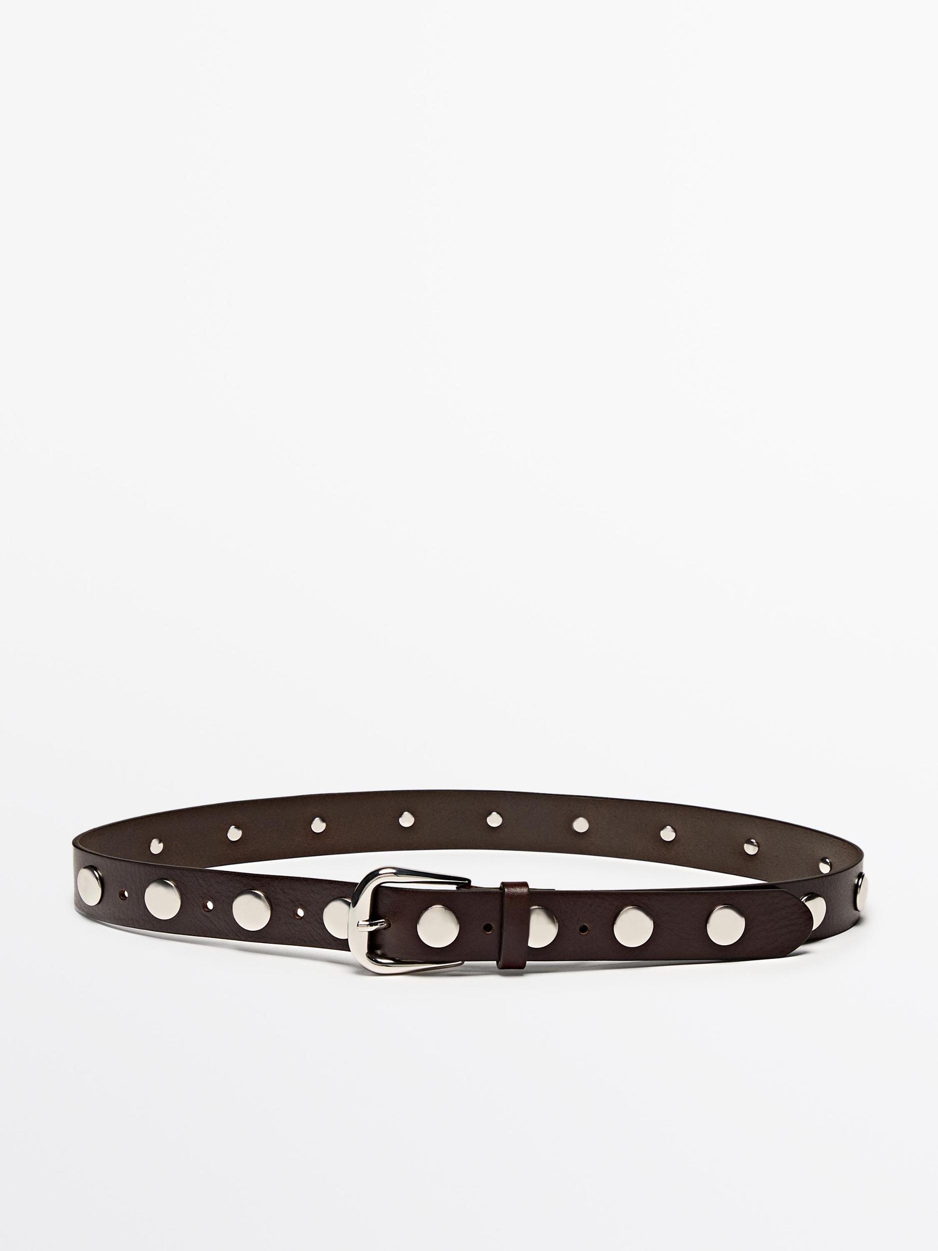 Studded nappa leather belt Product Image