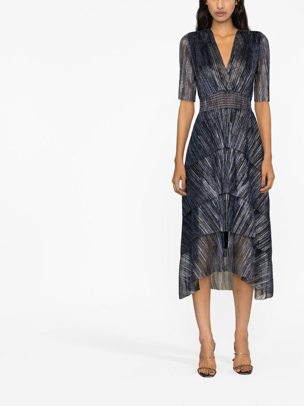 lamé ruffle-detail midi dress Product Image