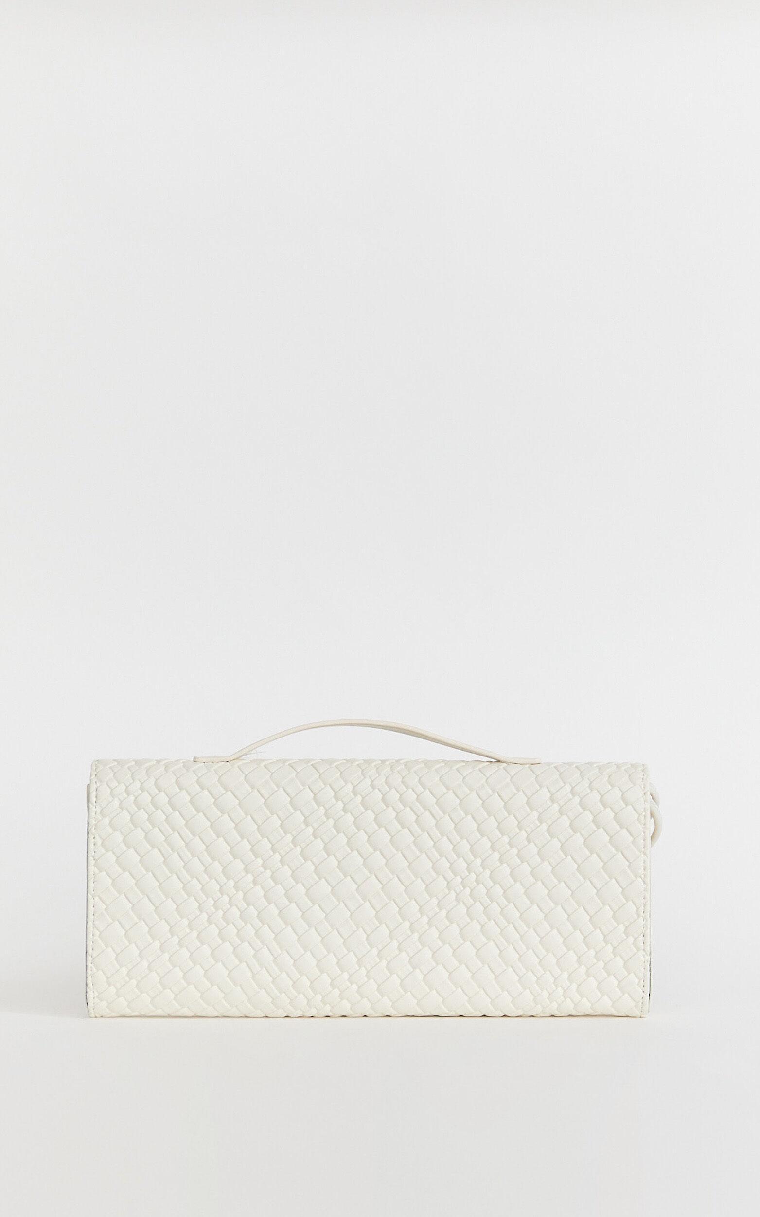 Krizza Bag - Woven Clutch Bag in White Product Image
