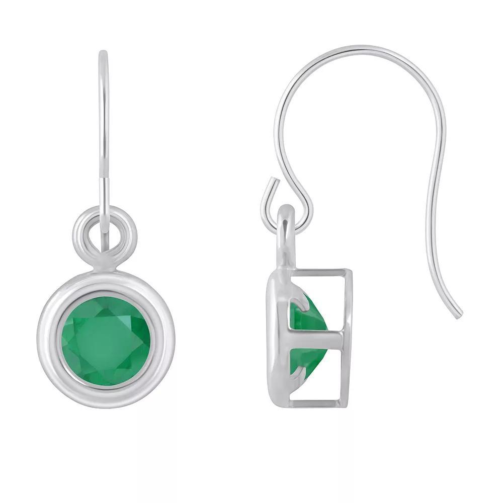 Celebration Gems Sterling Silver 4 mm Round Gemstone Drop Earrings, Women's, Red Product Image