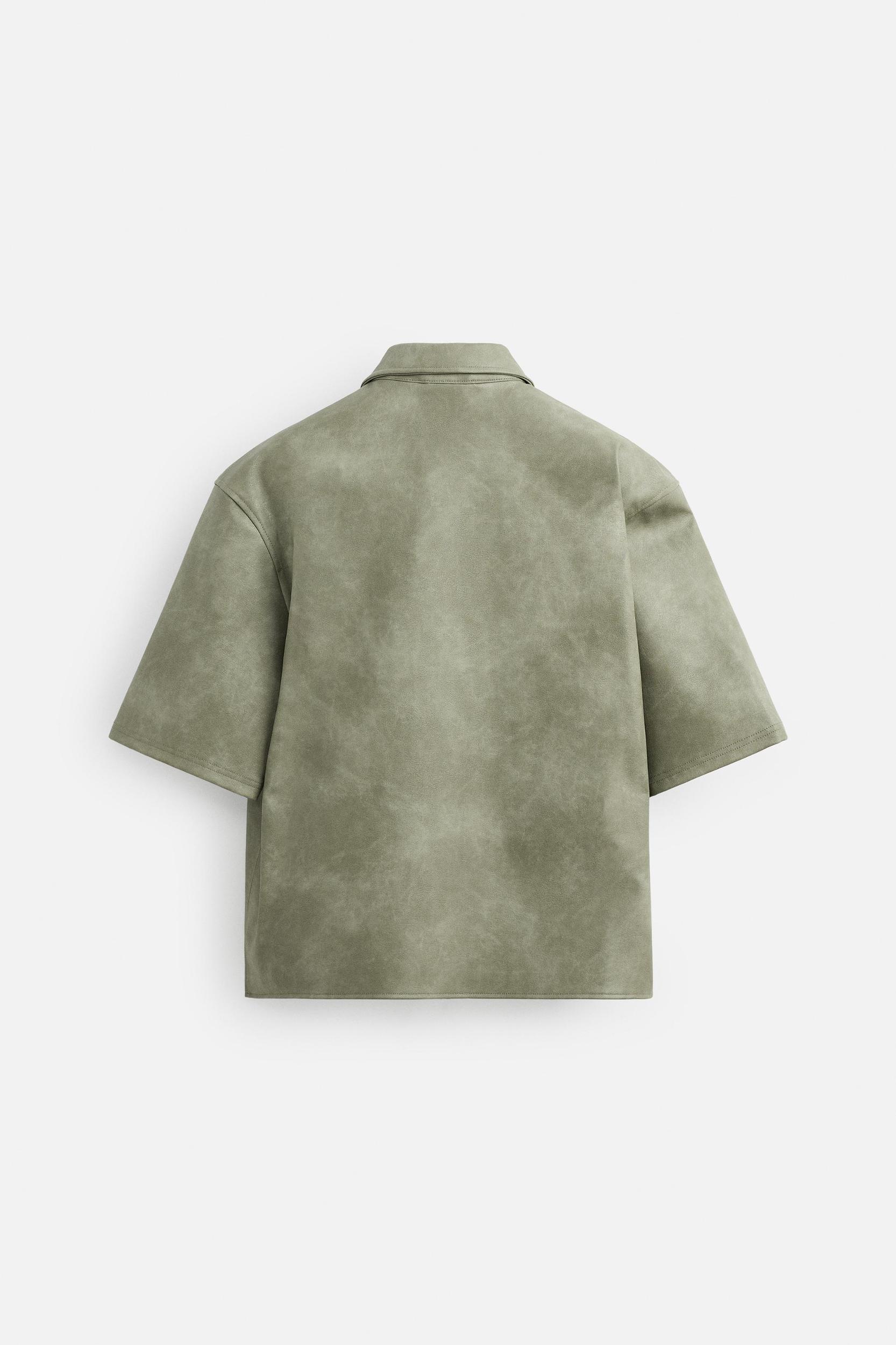 FAUX LEATHER OVERSHIRT Product Image