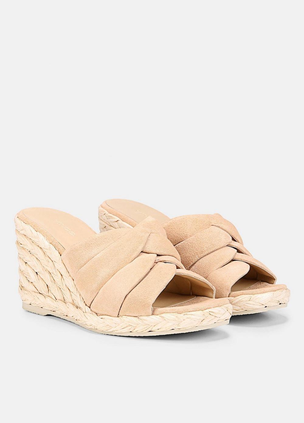 Womens Gilian Suede Wedge Sandal, Blonde, Size 8.5 Vince Product Image