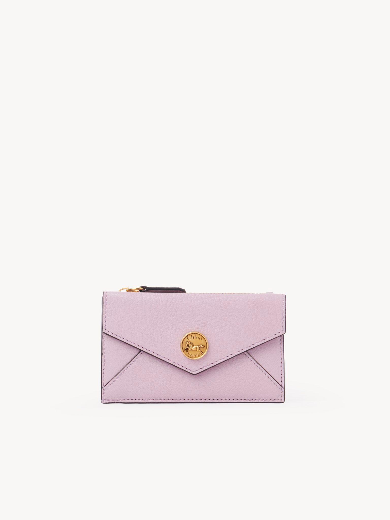 Small Envelope purse with card slots in grained leather Product Image