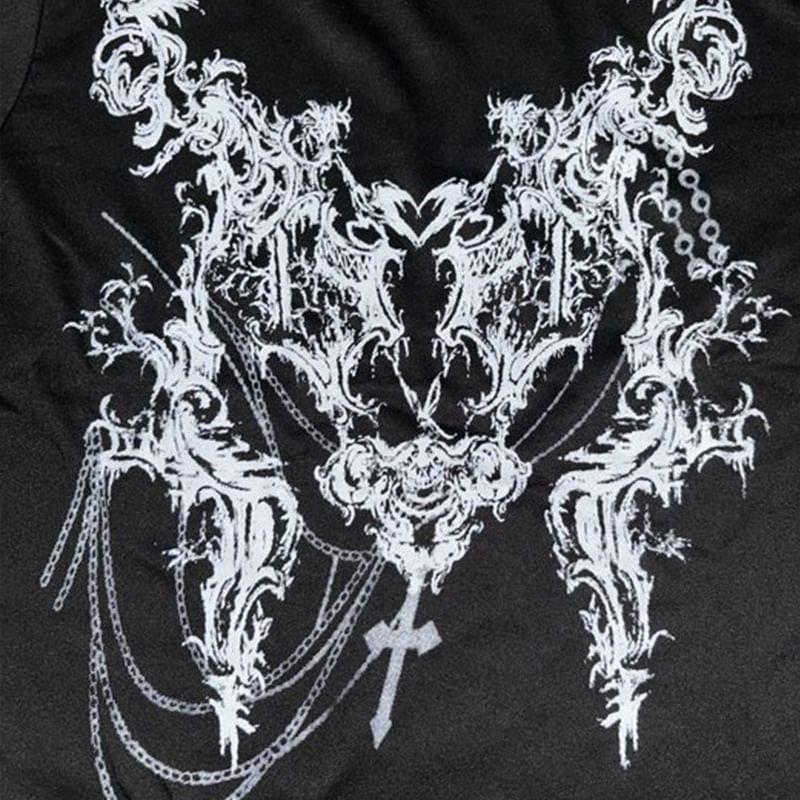 Long-Sleeve Crew Neck Printed Tee Product Image