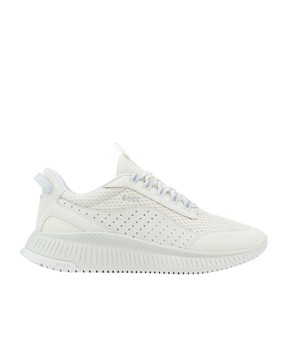 HUGO BOSS Laced Sneakers In White Product Image
