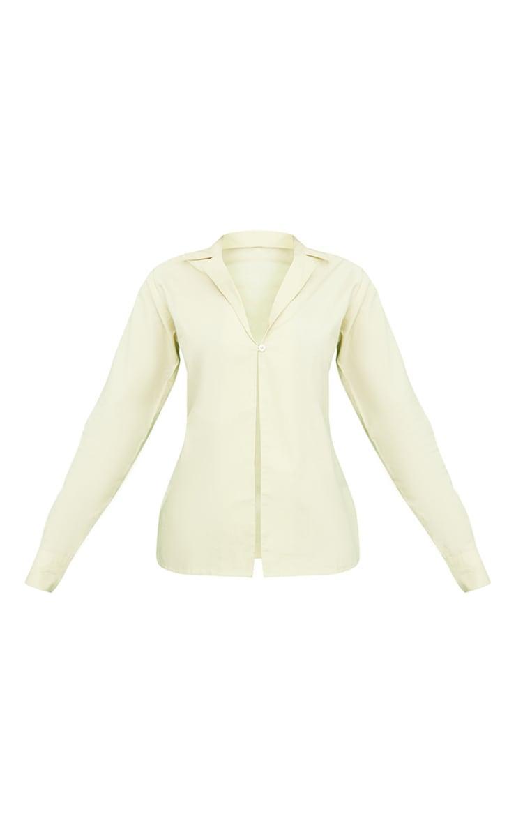 Green Linen Look Fitted Shirt Product Image