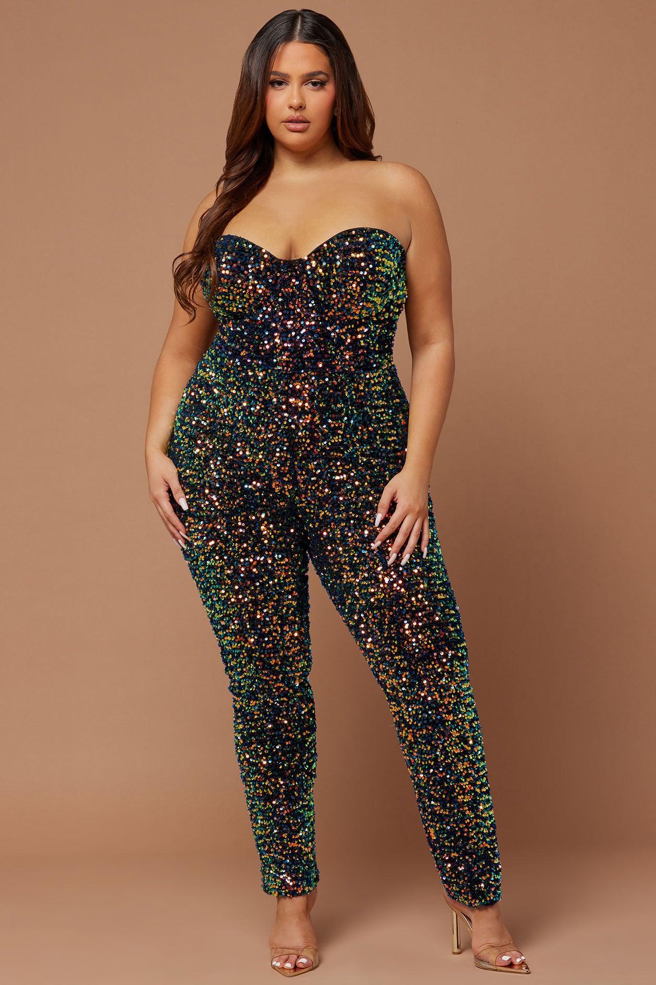 Isabeli Sequin Jumpsuit - Multi Color Product Image