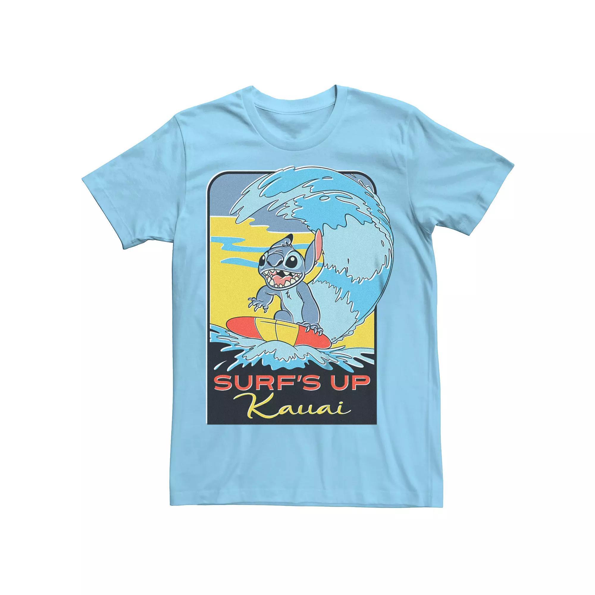 Disney's Lilo & Stitch Men's Surf's Up Kauai Tee, Size: Medium, Light Blue Product Image