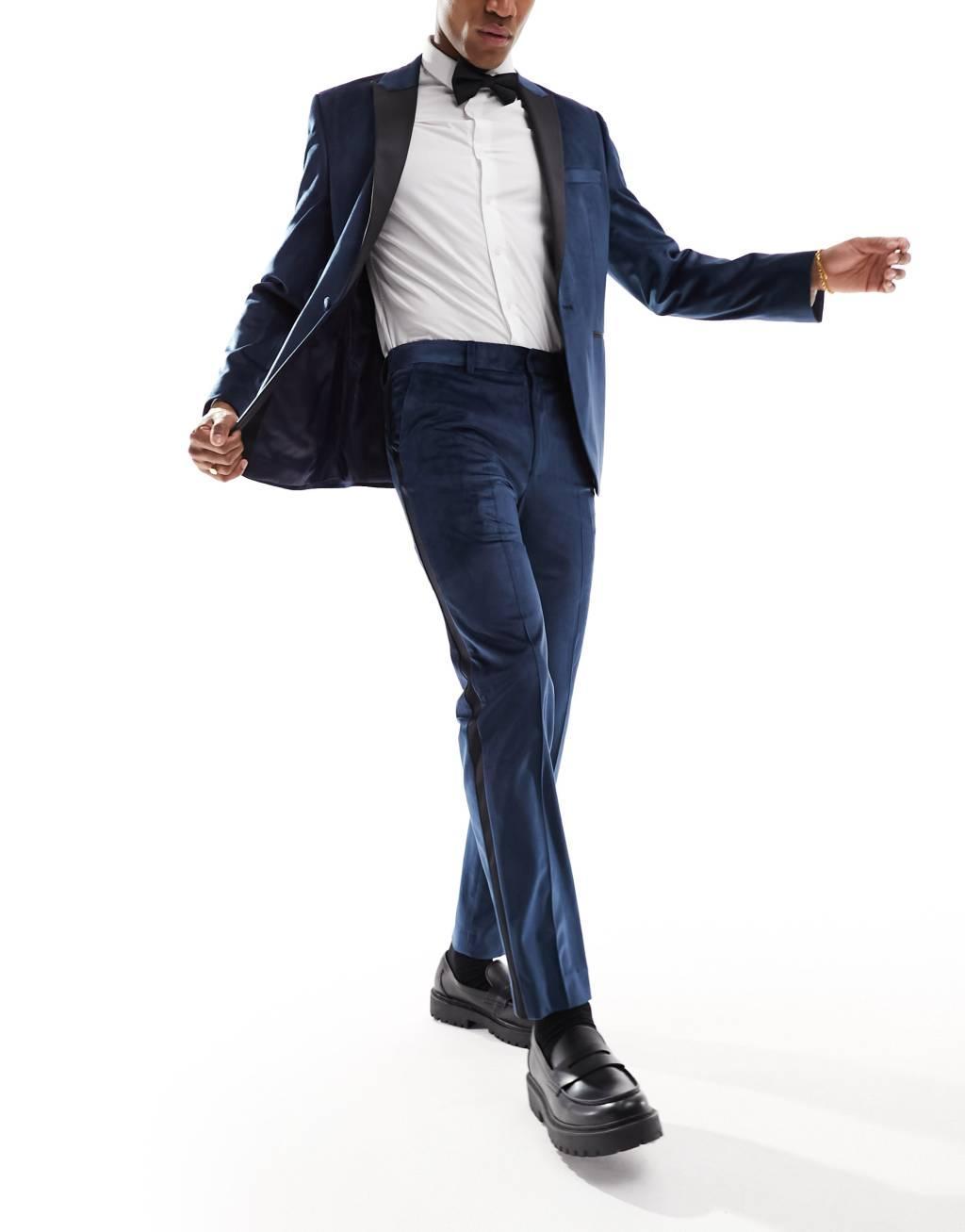 ASOS DESIGN slim tuxedo suit pants Product Image