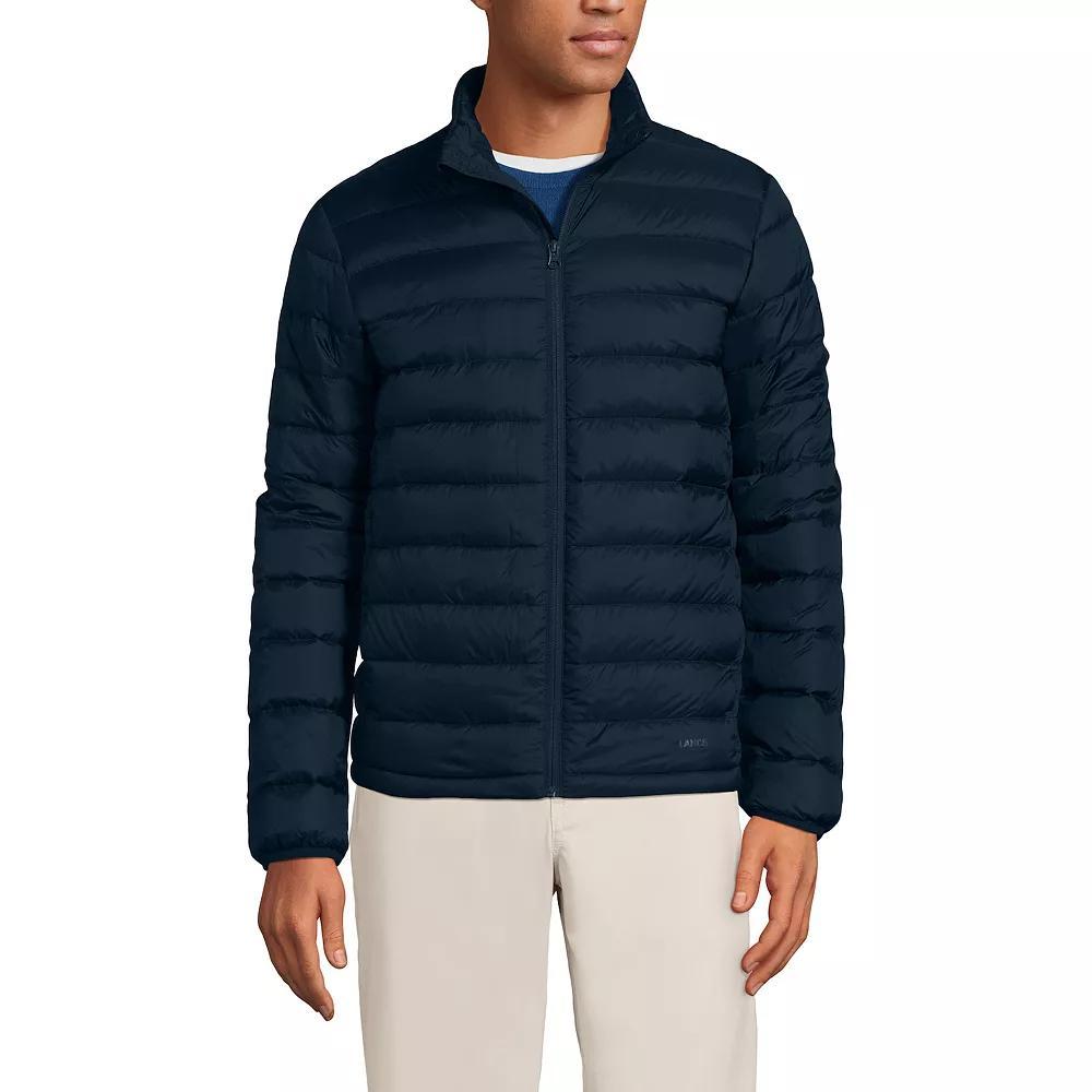 Men's Lands' End Wanderweight Down Mockneck Puffer Jacket, Size: XXL, Radiant Blue Product Image
