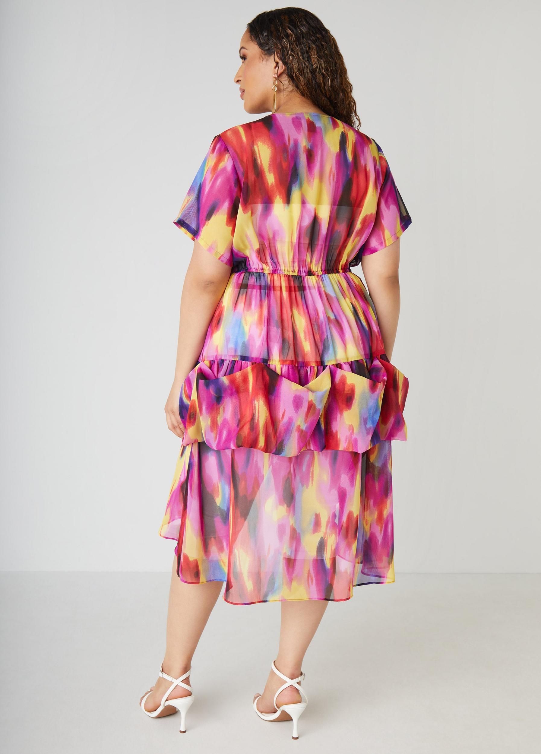 Tiered Watercolor Print Duster Product Image