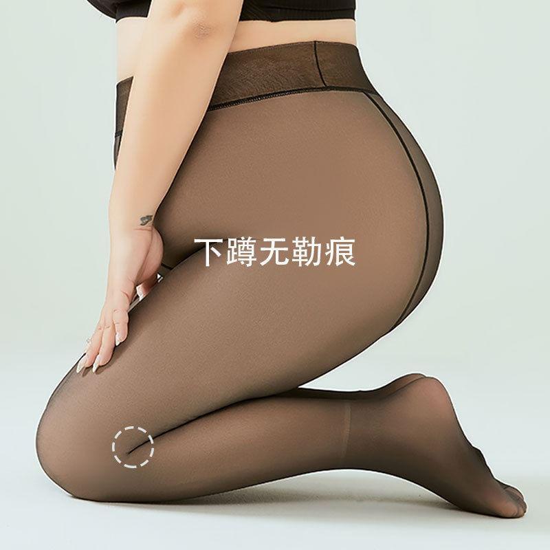 Plus Size Fleece Lined Plain Tights Product Image