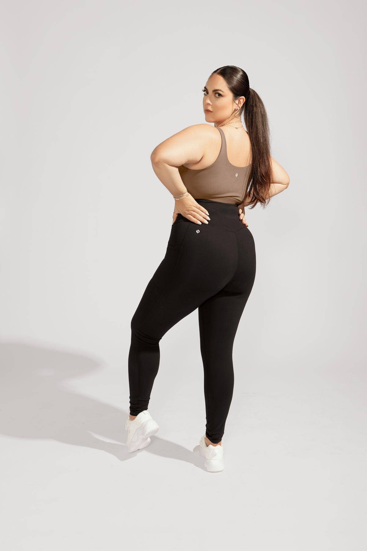 Crisscross Hourglass® Legging with Pockets (Soft Touch) - Black / 25" Product Image