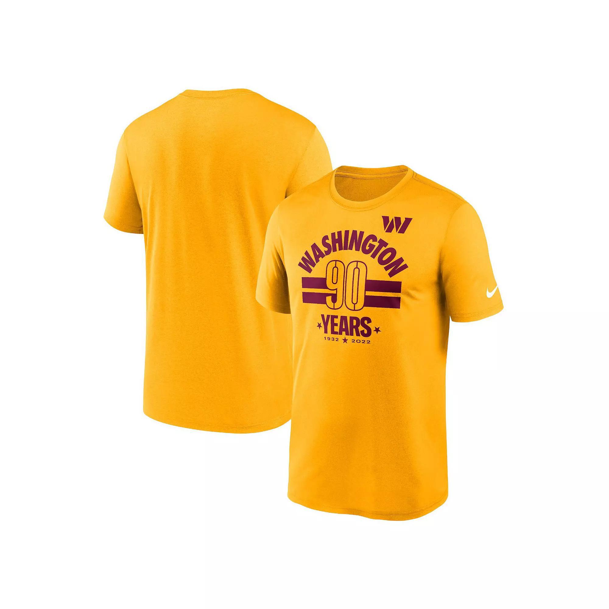 Men's Nike Gold Washington Commanders 90th Anniversary Legend T-Shirt, Size: Medium, Wft Gold Product Image