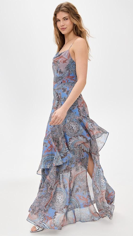 L'AGENCE Viola Asymmetrical Cowl Neck Gown | Shopbop Product Image
