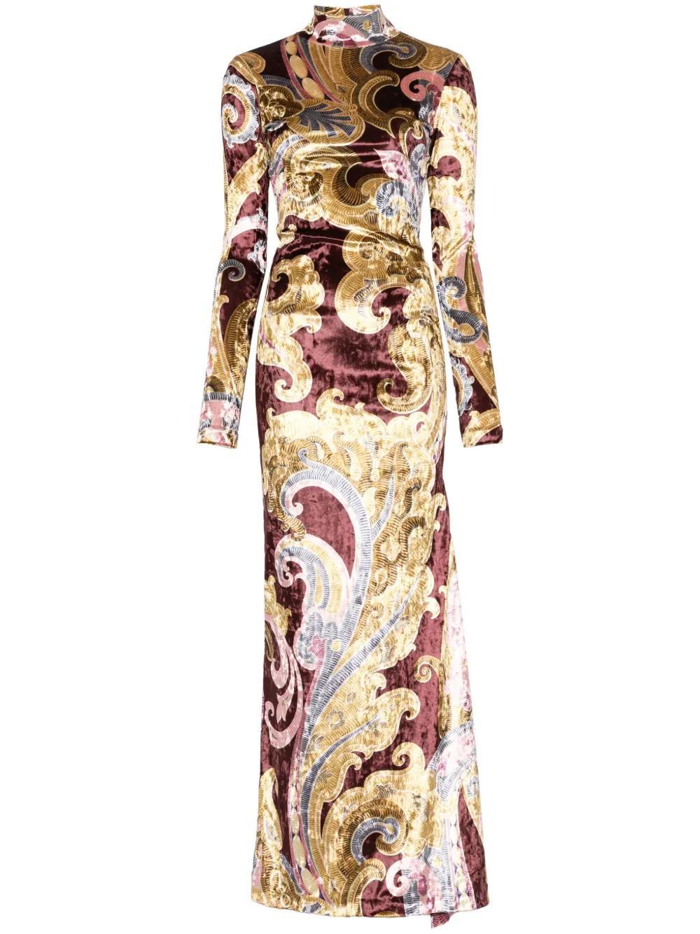 printed chenille maxi dress Product Image