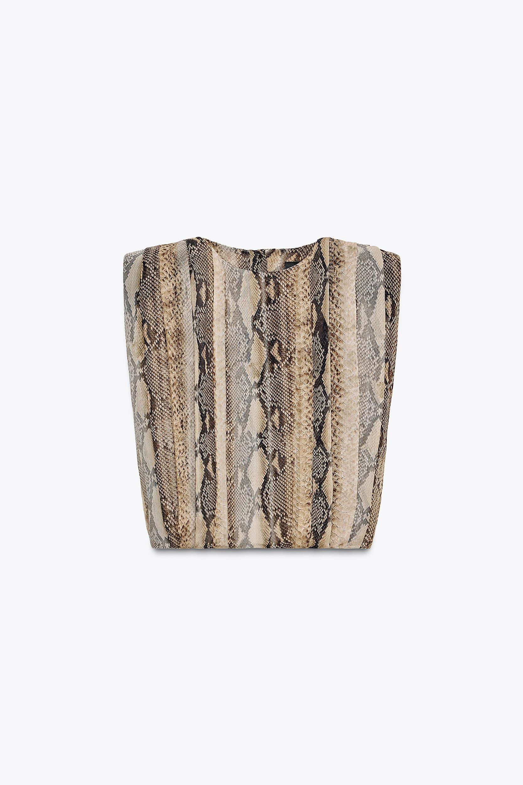 ANIMAL PRINT SHOULDER PAD BLOUSE ZW COLLECTION Product Image