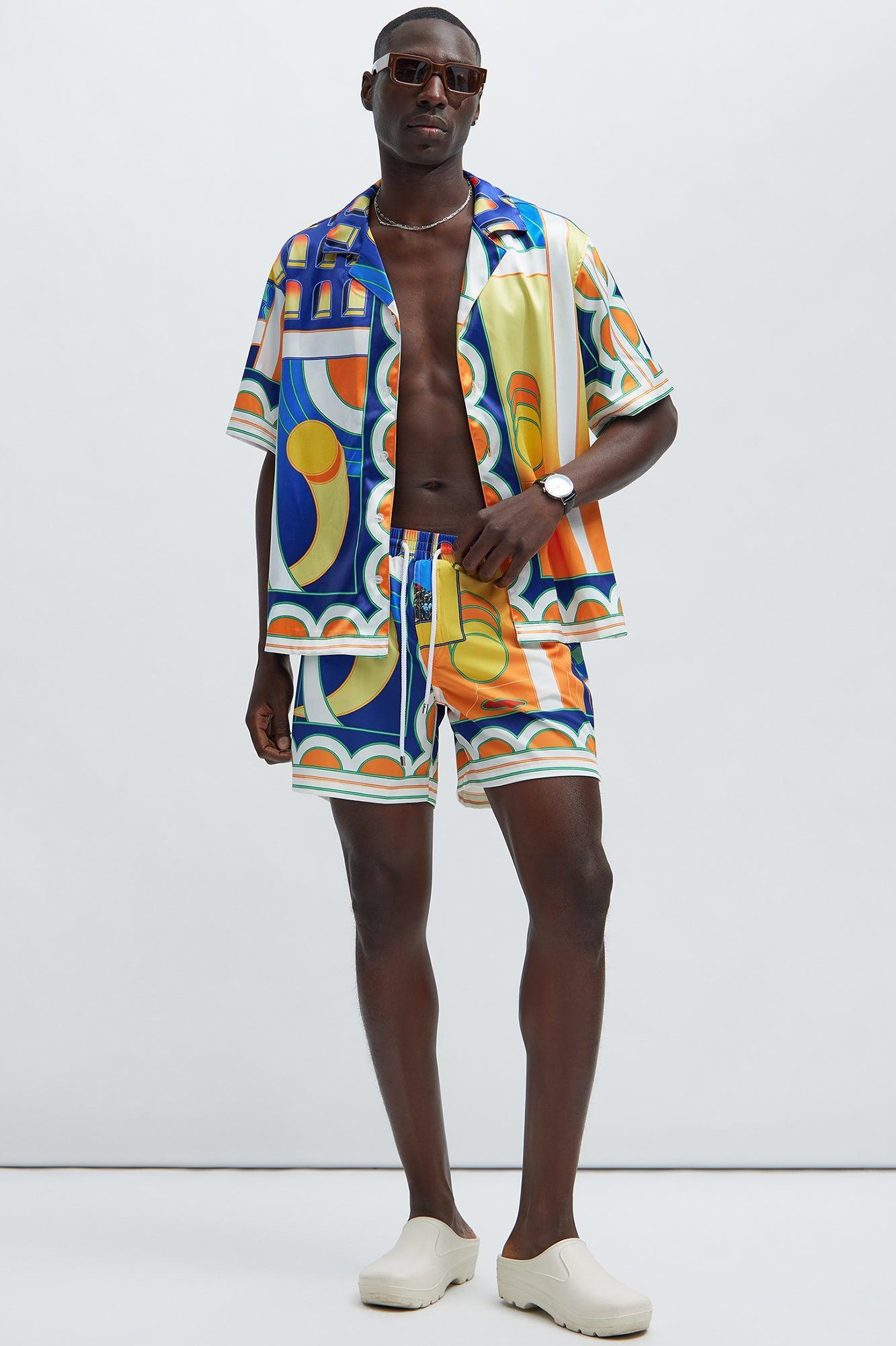 Fasano Geometric Shirt - Blue/combo Product Image