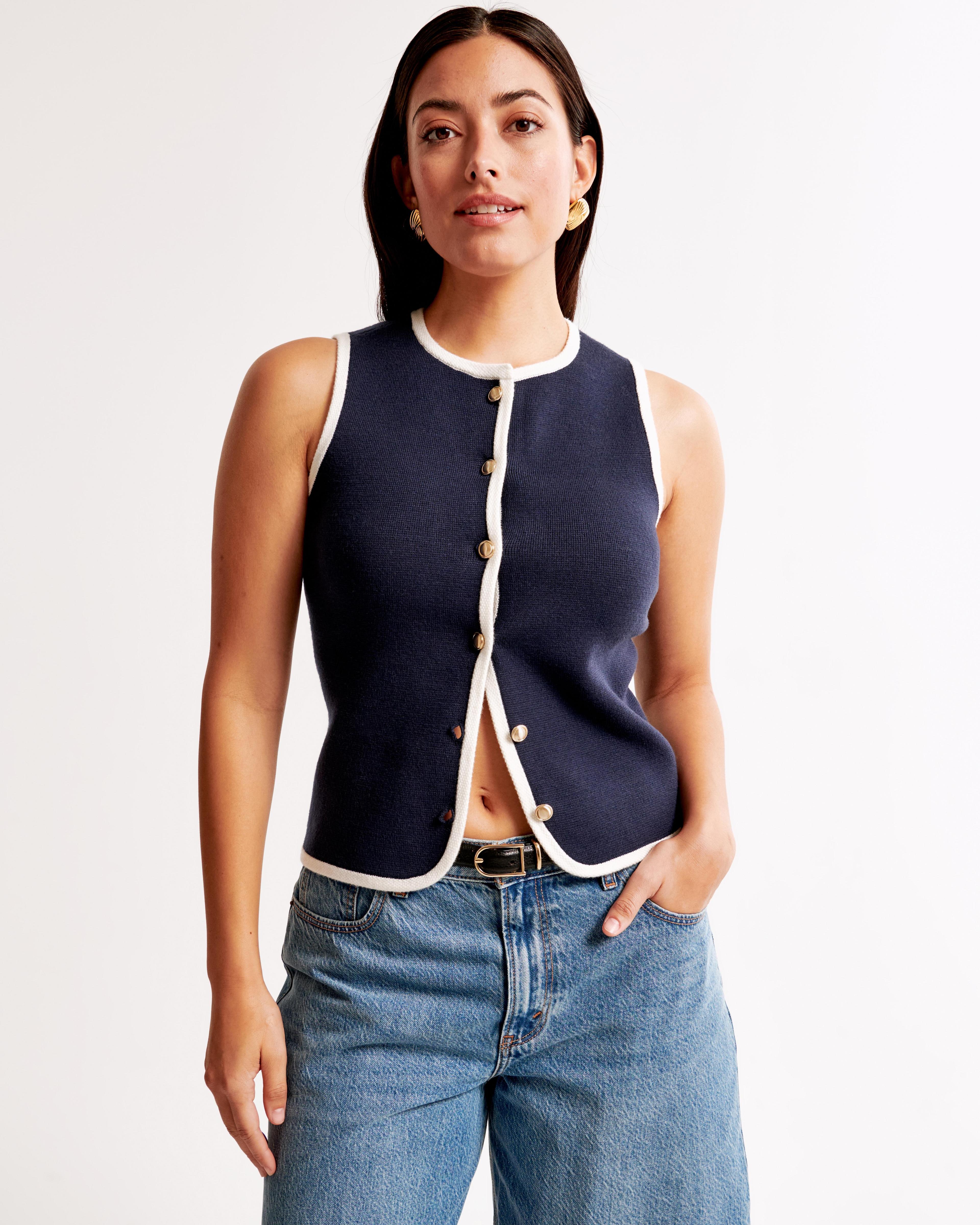 The A&F Mara Crew Sweater Vest Product Image