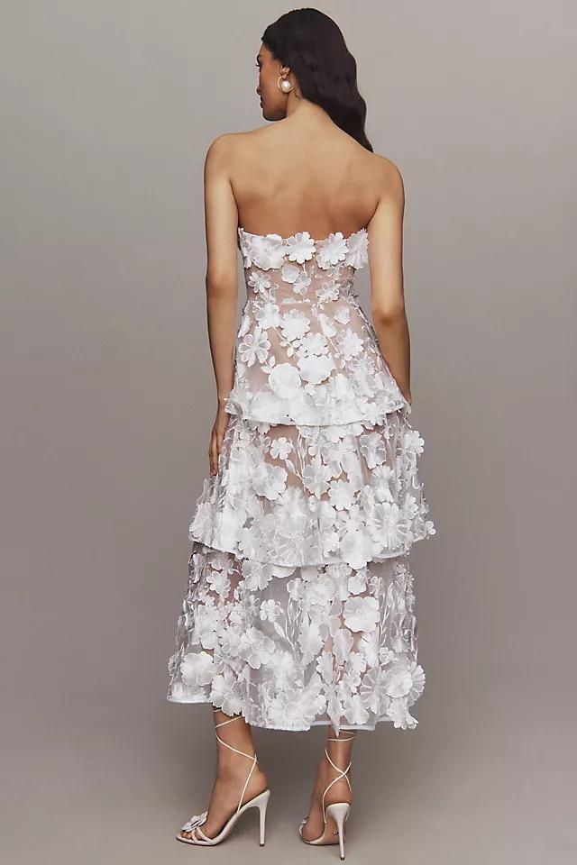 Elliatt Selene Strapless 3D Floral Lace Tiered Maxi Dress Product Image
