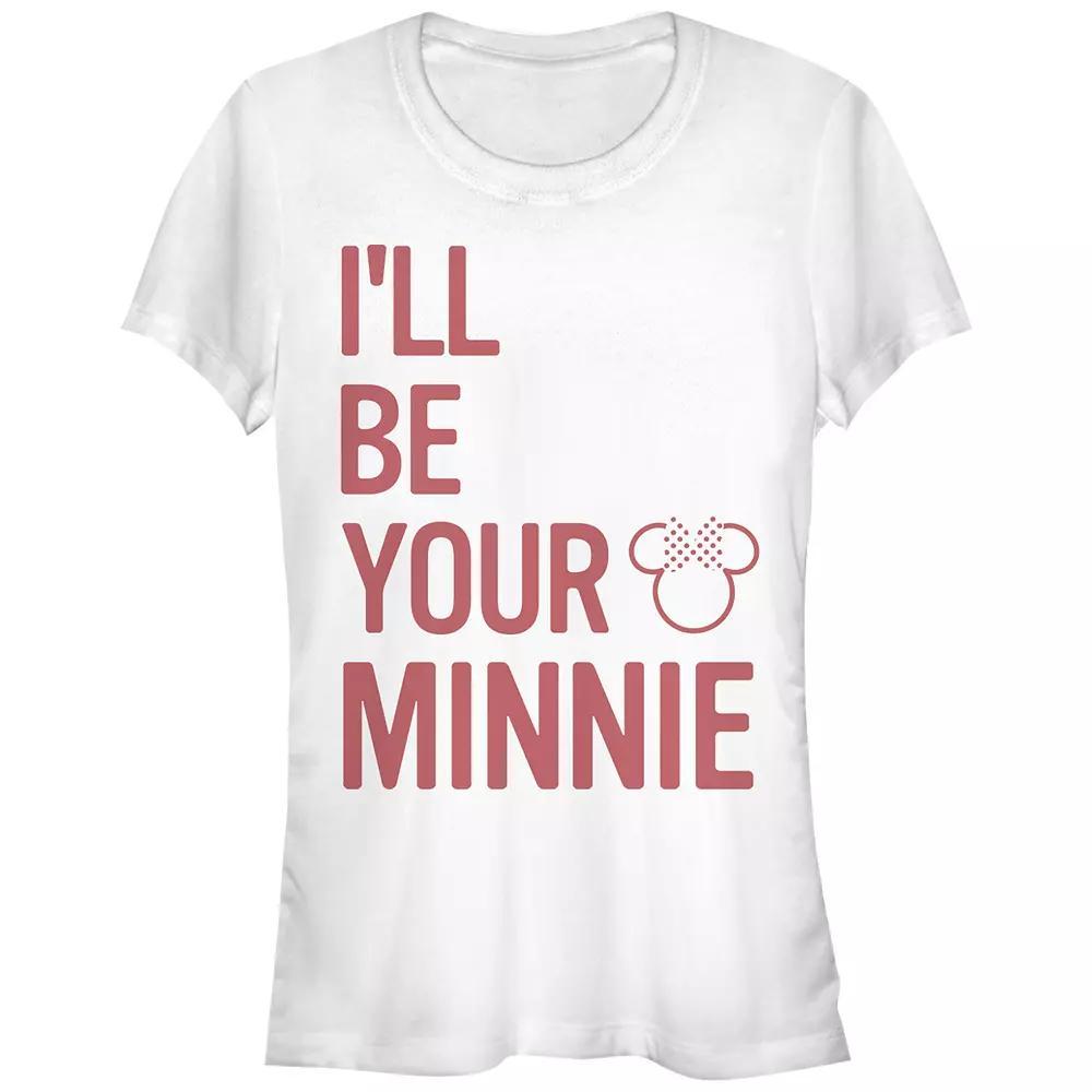 Disney's Minnie Mouse I'll Be Your Minnie Juniors' Graphic Tee, Women's, Size: Small, White Product Image