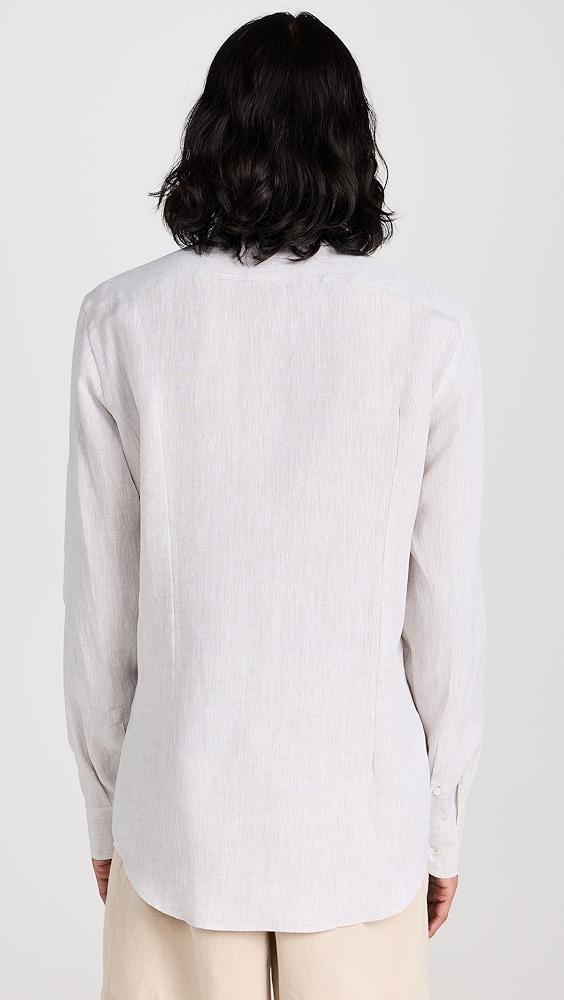 BOSS Slim-Fit Shirt In Linen with Spread Collar | Shopbop Product Image