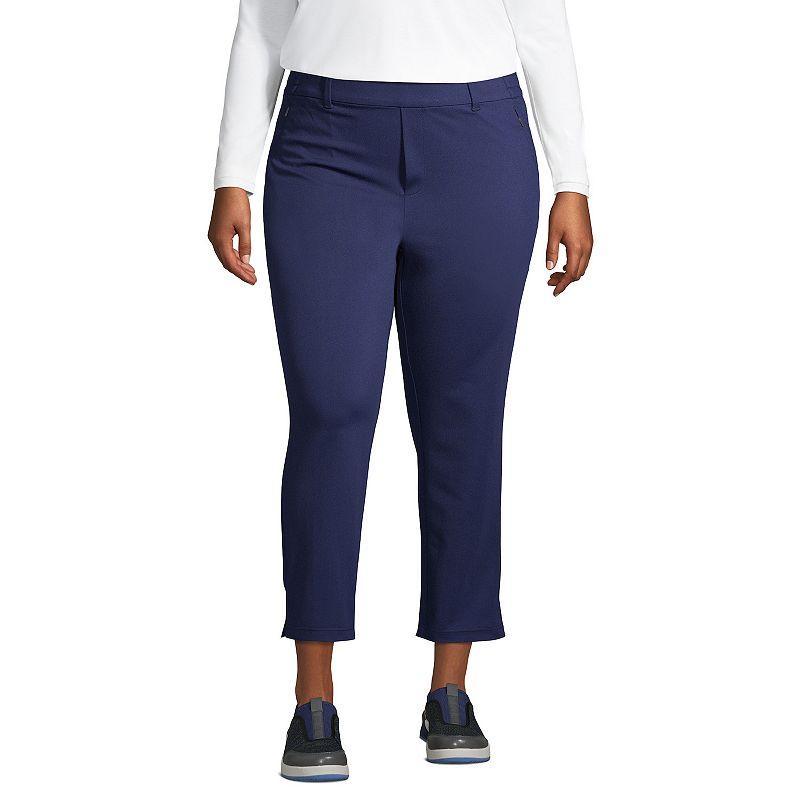 Women's Lands' End Flex Mid Rise Pull On Crop Pants, Size: XL, Deep  Blue Product Image
