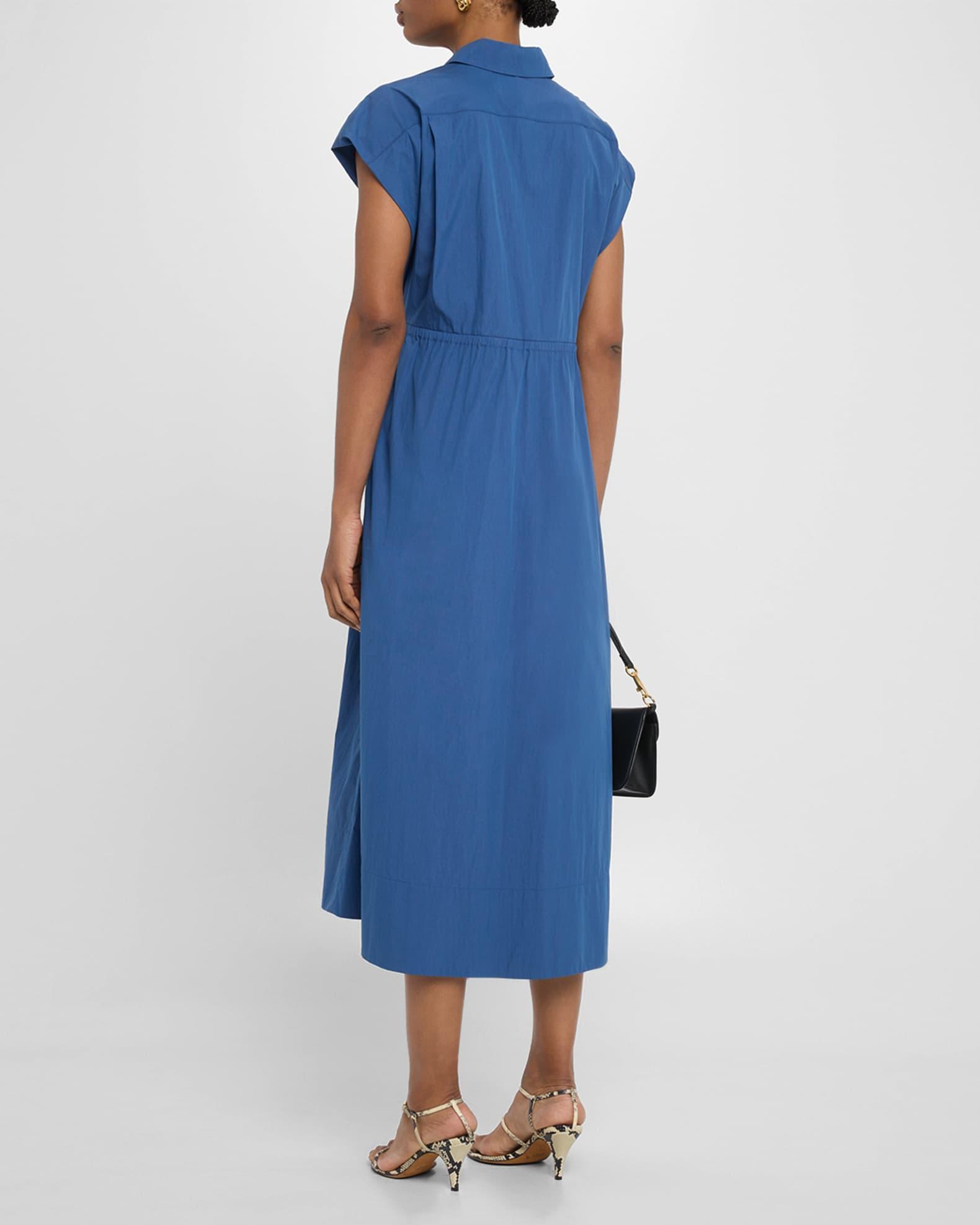 Drawstring Gathered Midi Shirtdress Product Image