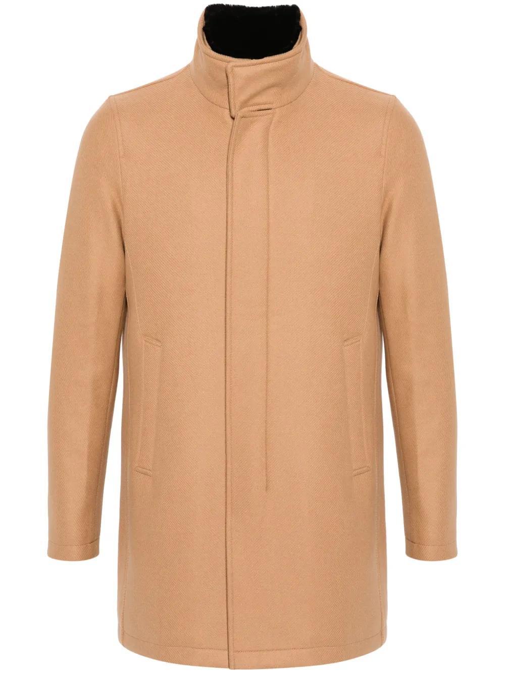 HERNO Single-breasted Coat In Brown Product Image