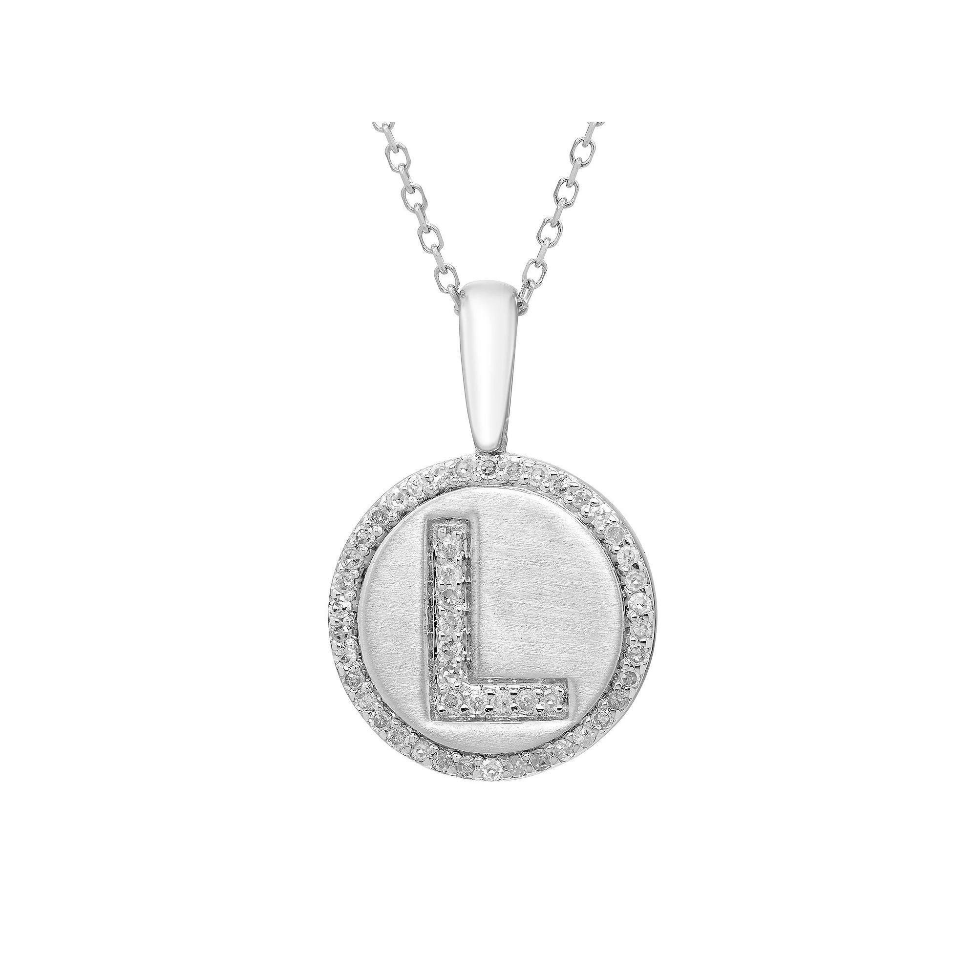 It's Personal Sterling Silver & Diamond Accent Initial Pendant Necklace, Women's, Size: 18" Product Image