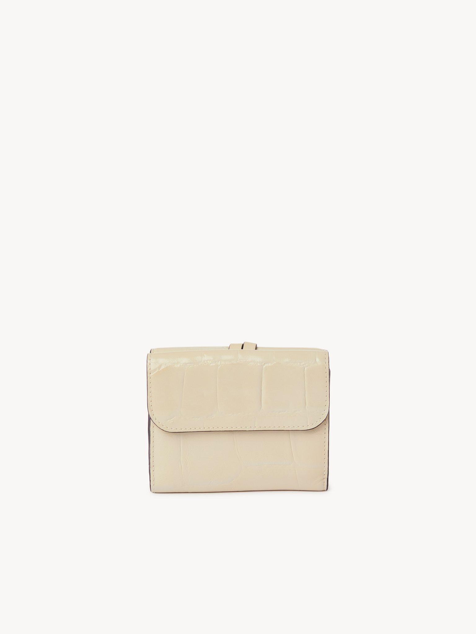 Small Alphabet tri-fold in croco-effect leather Product Image