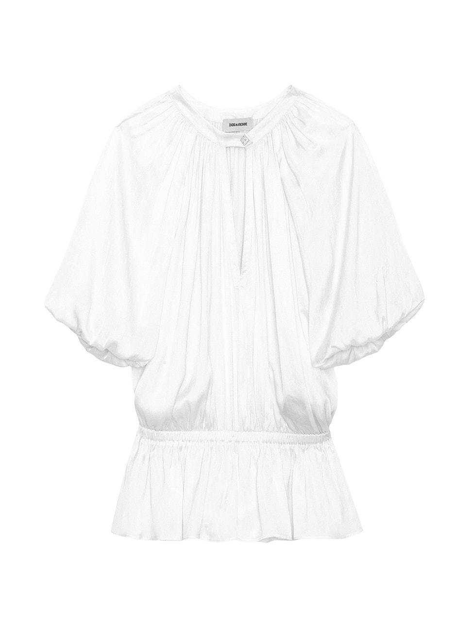 Womens Tomina Draped Satin Blouse Product Image