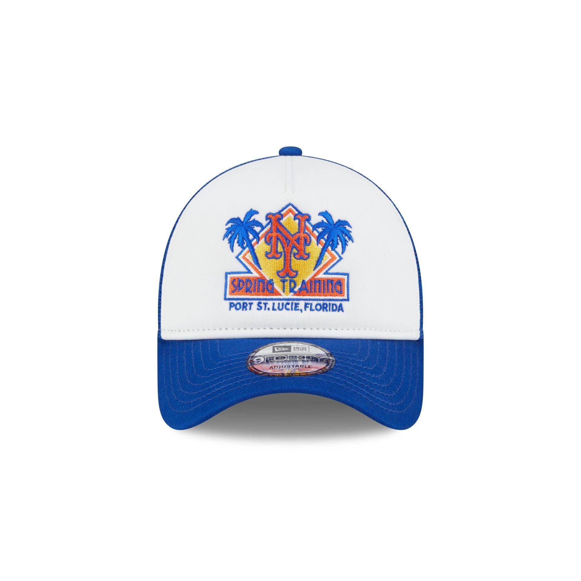 New York Mets Distressed 9FORTY A-Frame Trucker Hat Male Product Image