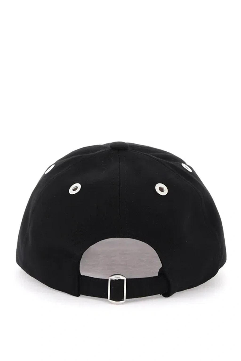 AMI ALEXANDRE MATTIUSSI Ami Paris Black And Red Cotton Ami Paris De Coeur Baseball Cap Product Image