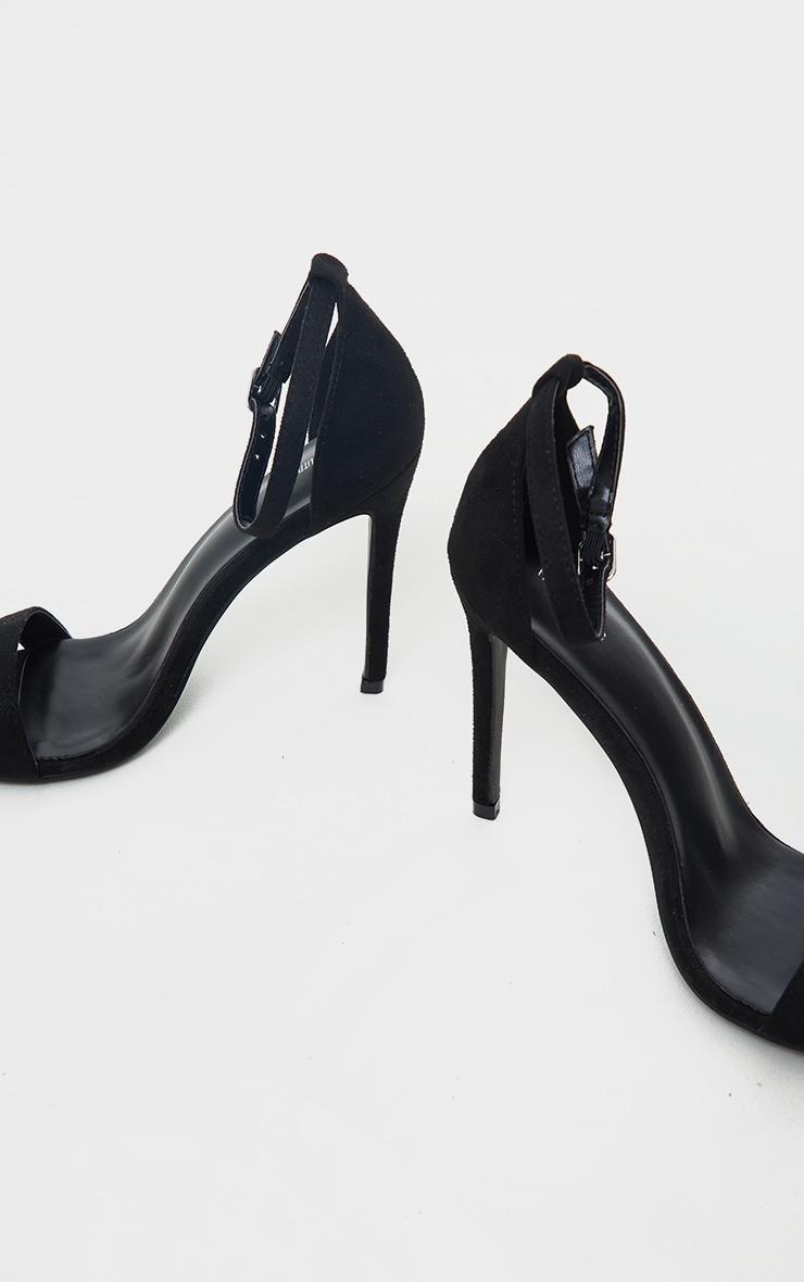 Clover Black Strap Heeled Sandals Product Image