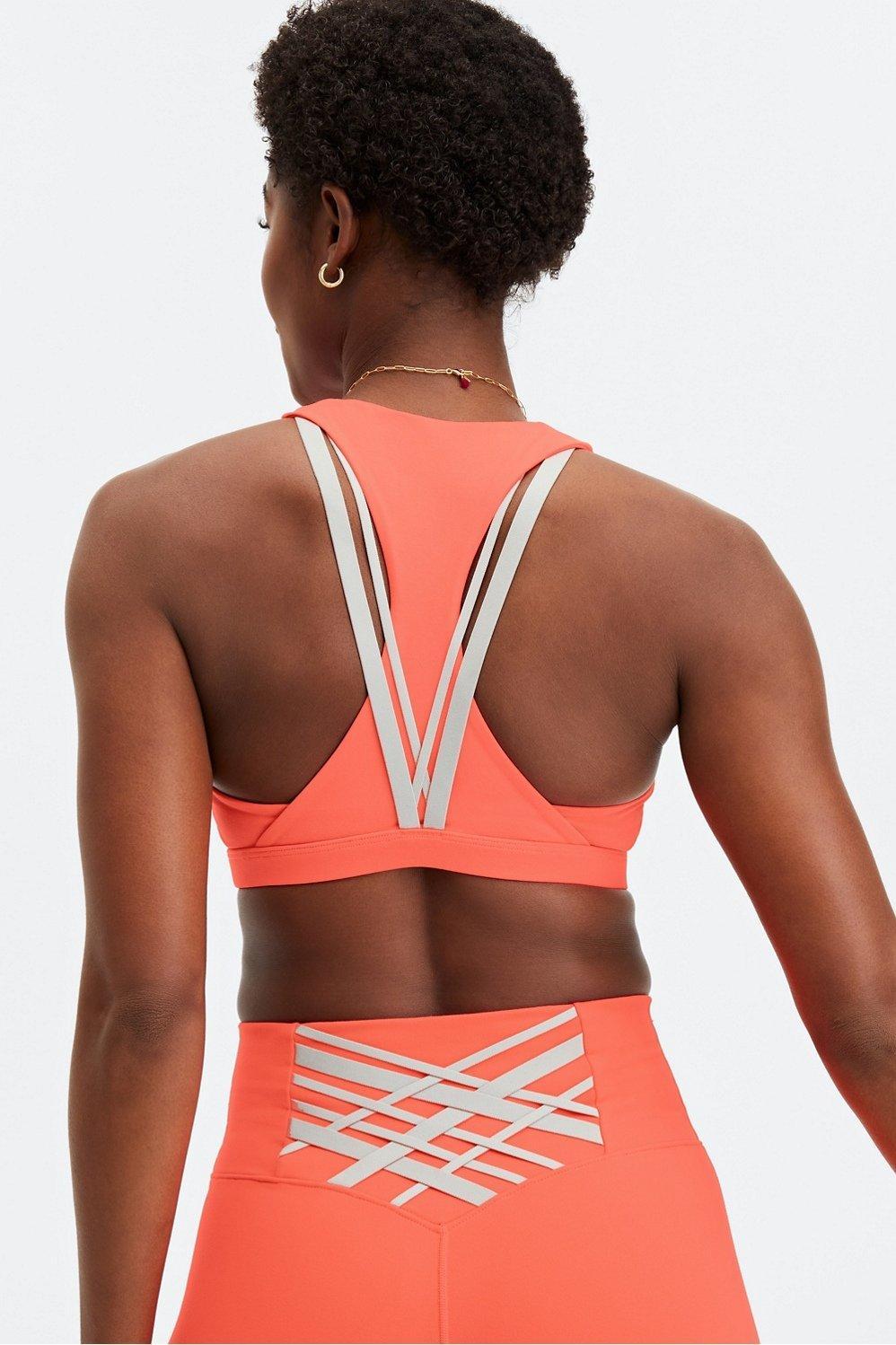 Fabletics Kessler Medium Impact Sports Bra Womens orange plus Size 4X Product Image